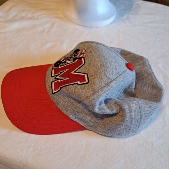 Disney Minnie Mouse Hat Cap Toddler Youth Red and Gray Adjustable One Size - Picture 9 of 11